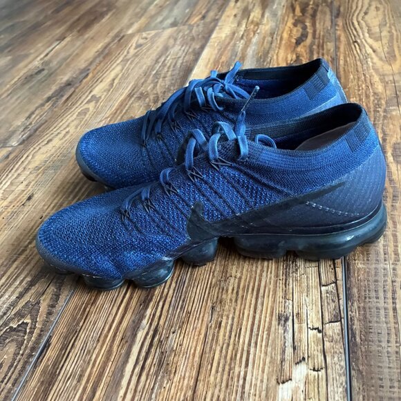 Nike Navy & Black Vapor Max Fly Knit Running Shoes - Size 11 - Picture 3 of 6